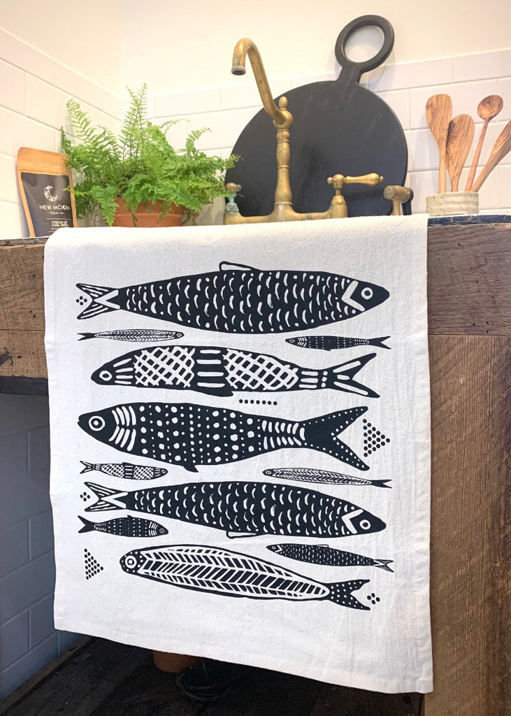 Organic Cotton Kitchen Towel | Sardines