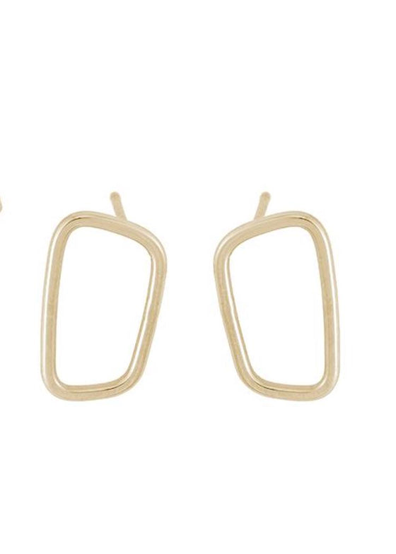 Colleen Mauer | Rectangle Stud Earrings | Gold