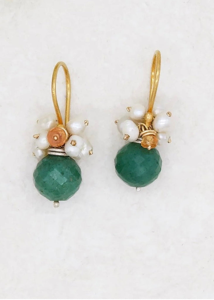 River Song | Green Aventurine Fringe Earring
