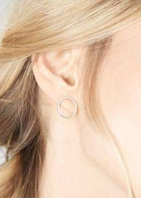 Colleen Mauer | Circle Post Earrings | Gold + Silver