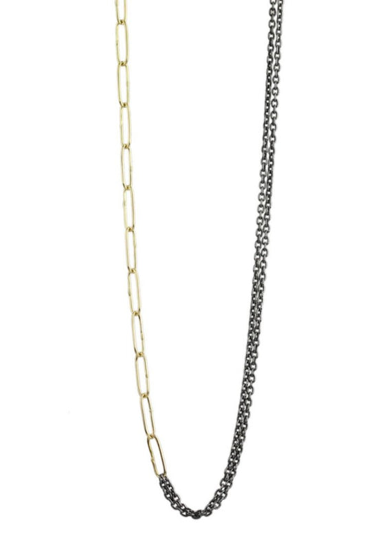 Sarah McGuire | Fifty Fifty Necklace | 18k OX SS