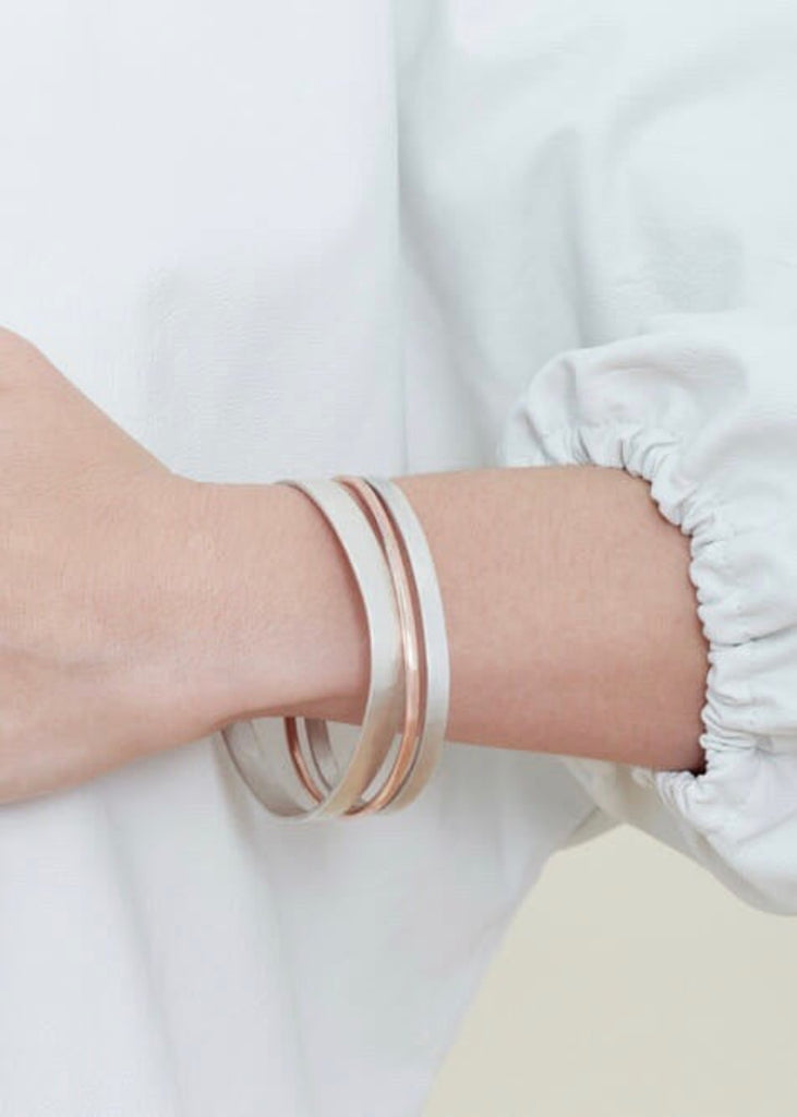 Colleen Mauer | Wide Square Bangle | Sterling Silver