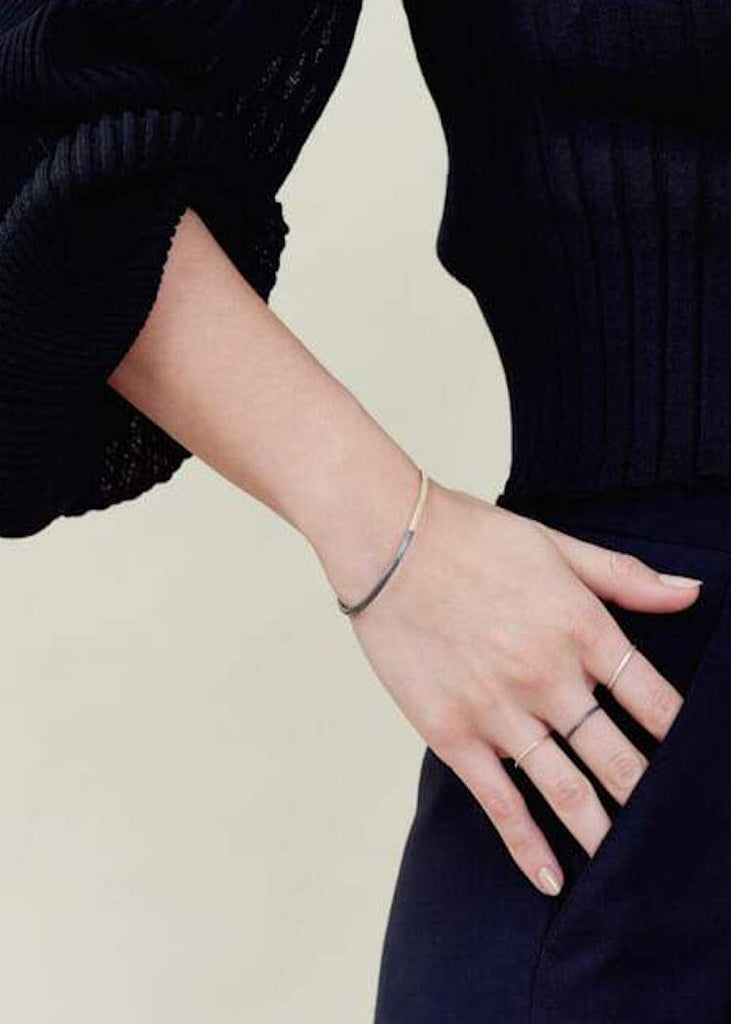 Colleen Mauer | Gibbous Cuff Bracelet | Black & Gold