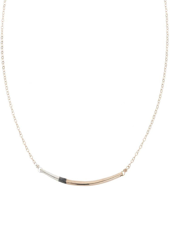 Colleen Mauer | Tri-Toned Arc Necklace + Gold Chain