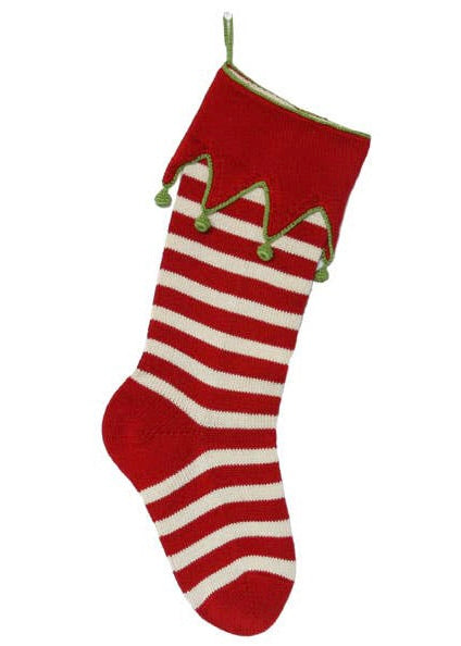 Elf-Cuff Striped Stocking