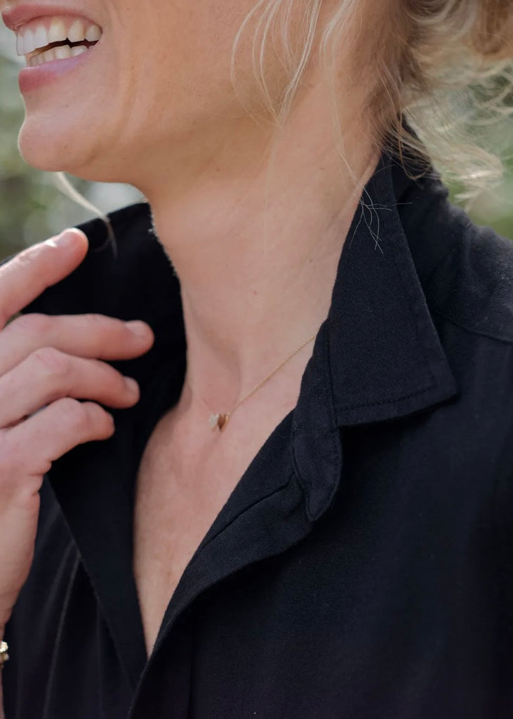 Frank & Eileen | Barry Luxe Jersey Button-Up Shirt - Black