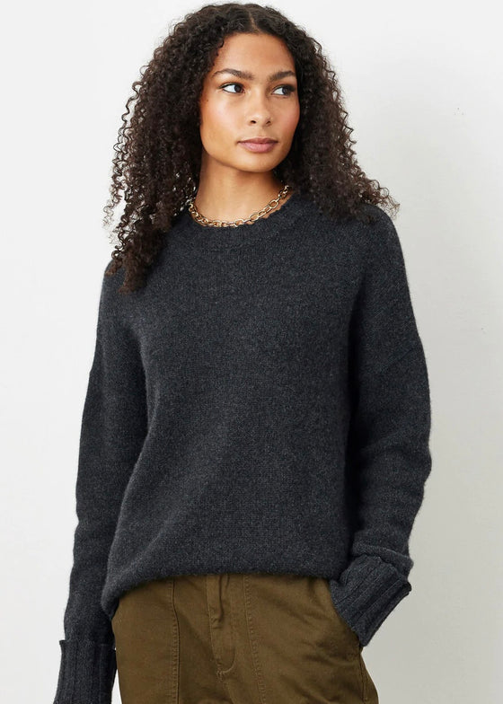 Not Monday | Mila Cashmere Crewneck Sweater Charcoal