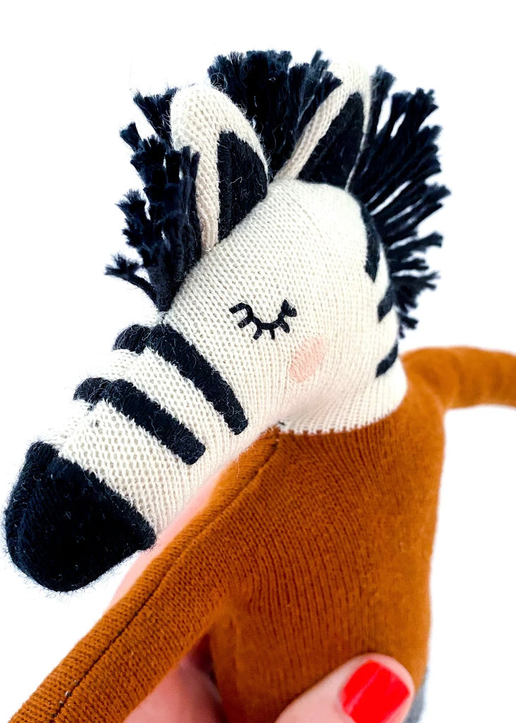 Sophie Home Ltd | Cotton Knit Stuffed Animal Soft Toy - Ginger Zebra