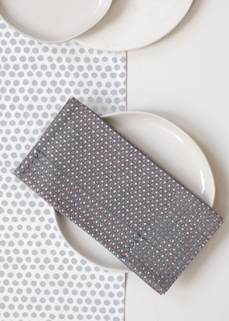 Tangerine Block Print | Napkins S/4
