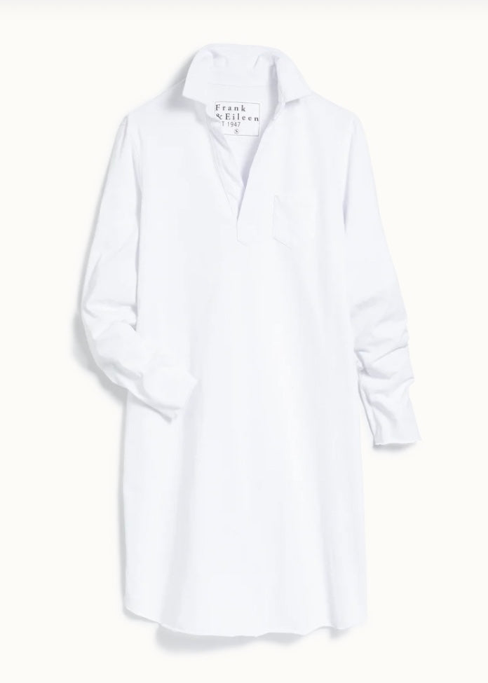 White henley dress top