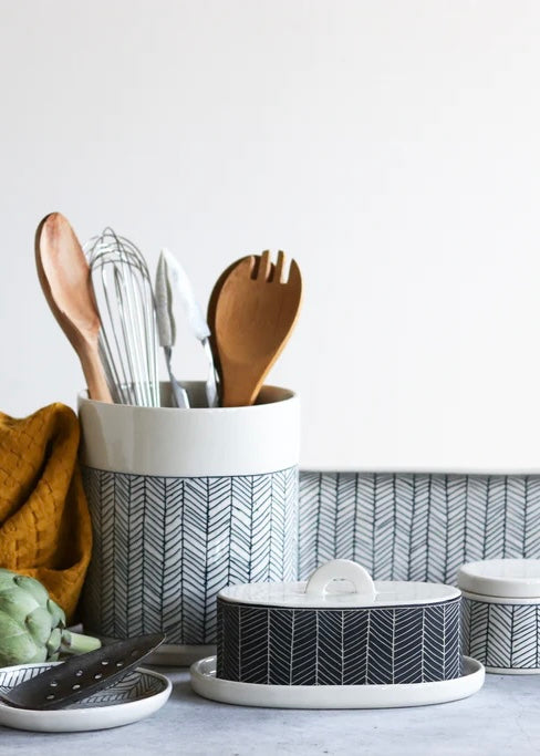 Elizabeth Benotti | Herringbone Butter Dish