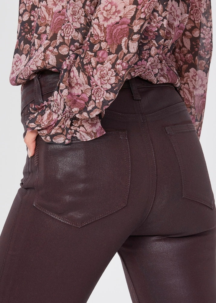 Paige Denim | Hoxton Ankle Black Cherry Luxe Coating