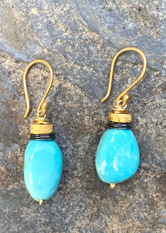 River Song | Nevada Turquoise + Gold Disks