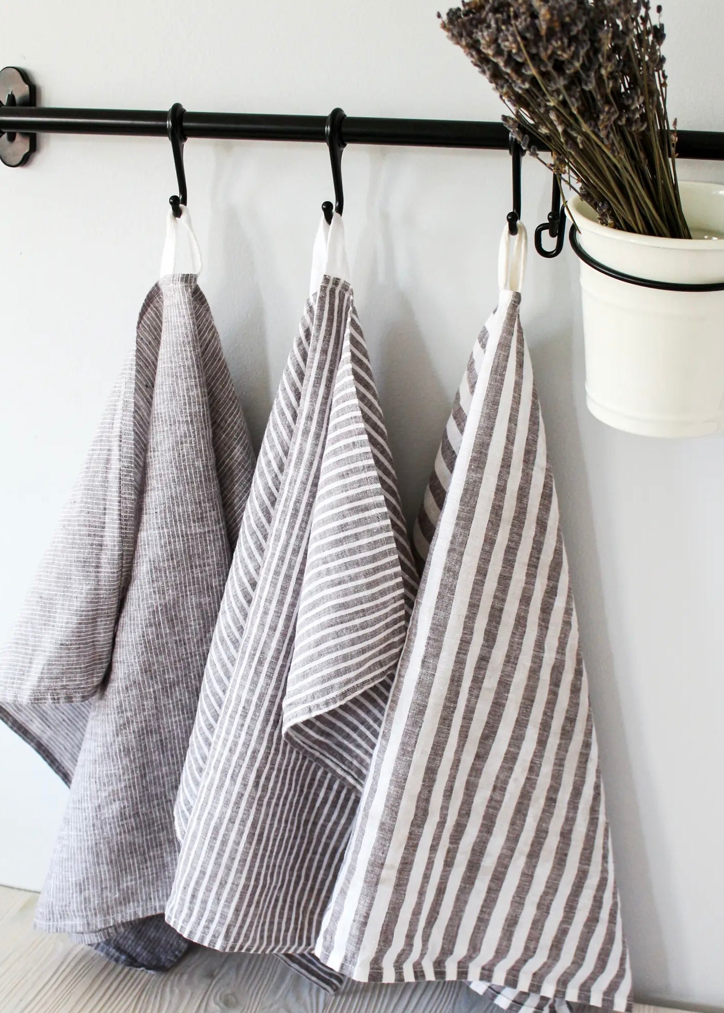 Linen Tea Towel  Brown Stripe - The Phoenix