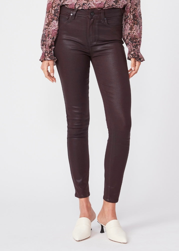 Paige Denim | Hoxton Ankle Black Cherry Luxe Coating