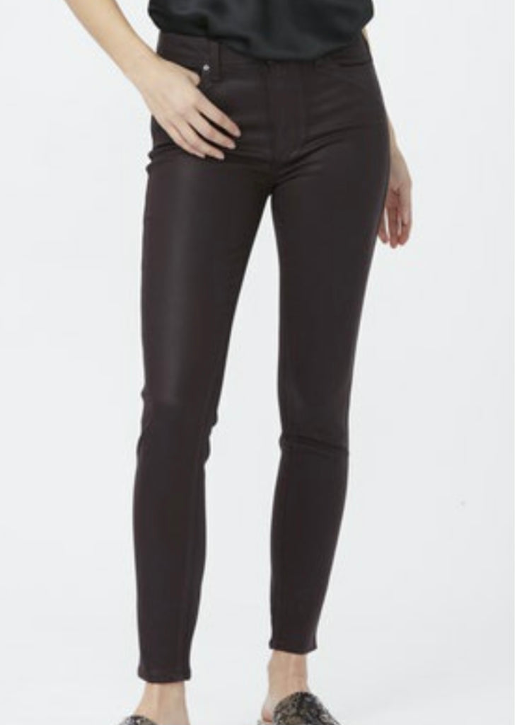 Paige Denim | Hoxton Ankle Black Cherry Luxe Coating