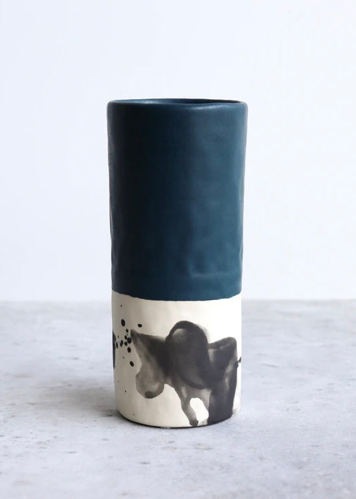 Elizabeth Benotti | Pinched Splatter Tumbler | Deep Ocean