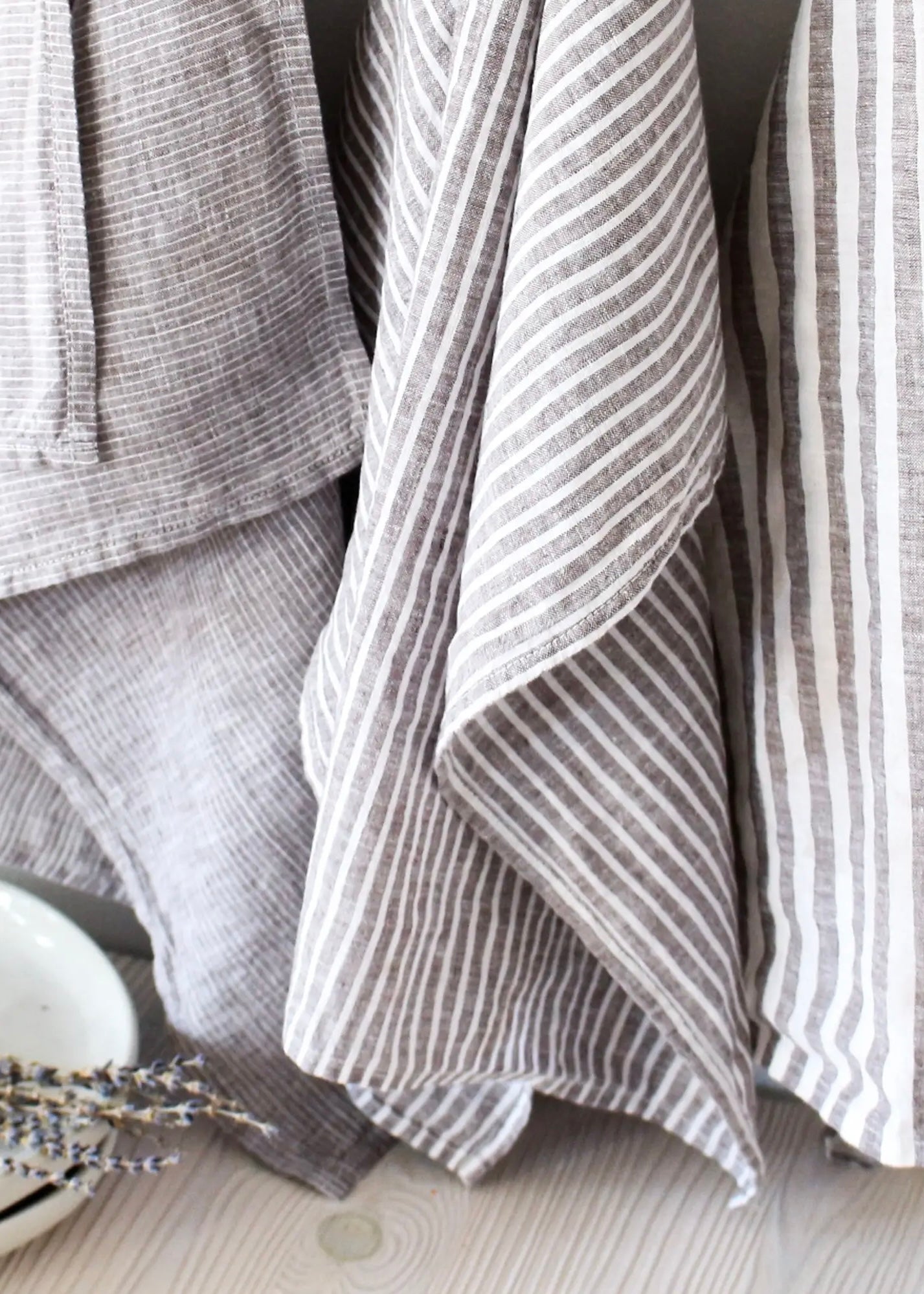 Linen Tea Towel | Brown Stripe