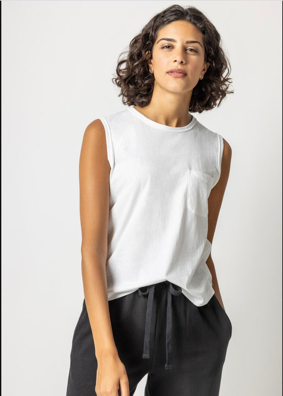Lilla P | Sleeveless Pocket Crewneck