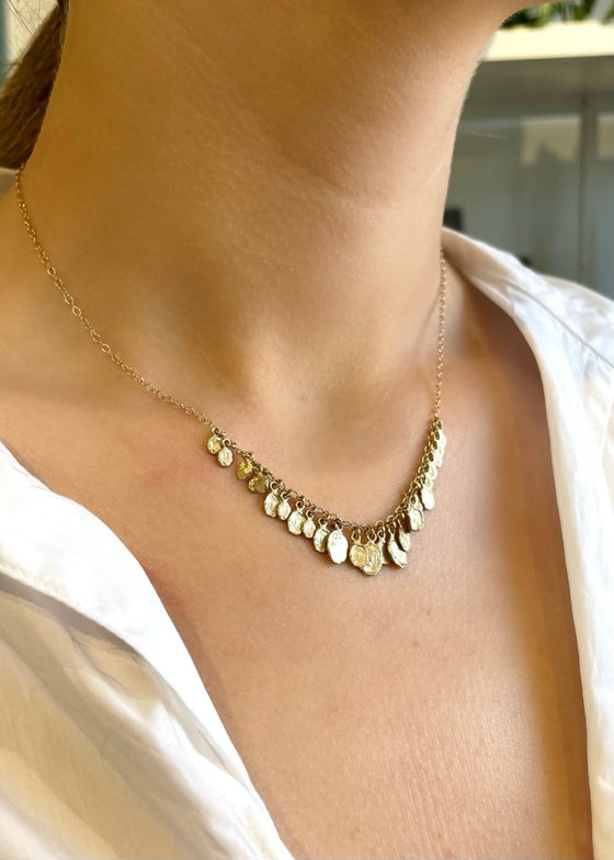Victoria Cunningham | Large Golden Flake Cluster Necklace
