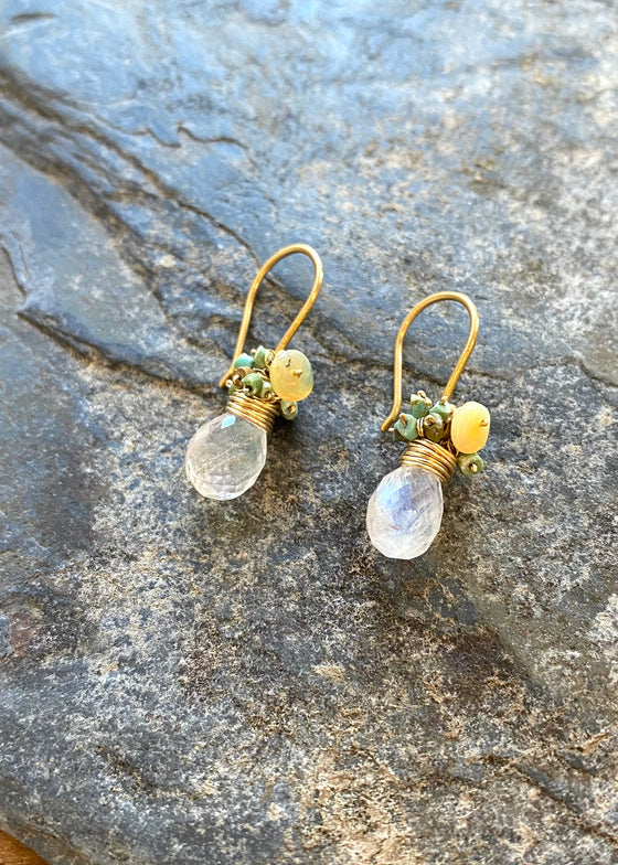 River Song | Rainbow Moonstone Earring
