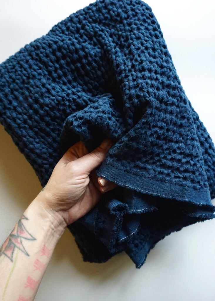 Linen Cotton Waffle Body Towel
