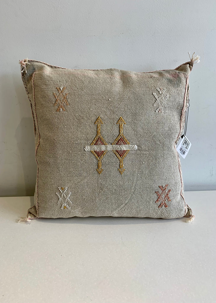 Moroccan Cactus Silk Pillow Grey | 18" x 18"