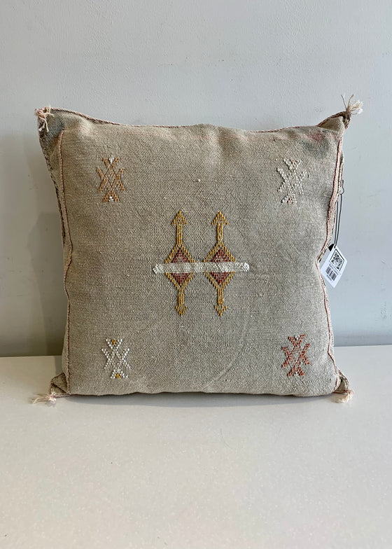 Moroccan Cactus Silk Pillow Grey | 18" x 18"