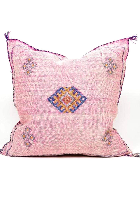 Moroccan Cactus Silk Pillow Pink