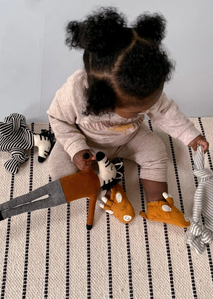 Sophie Home Ltd | Cotton Knit Stuffed Animal Soft Toy - Ginger Zebra