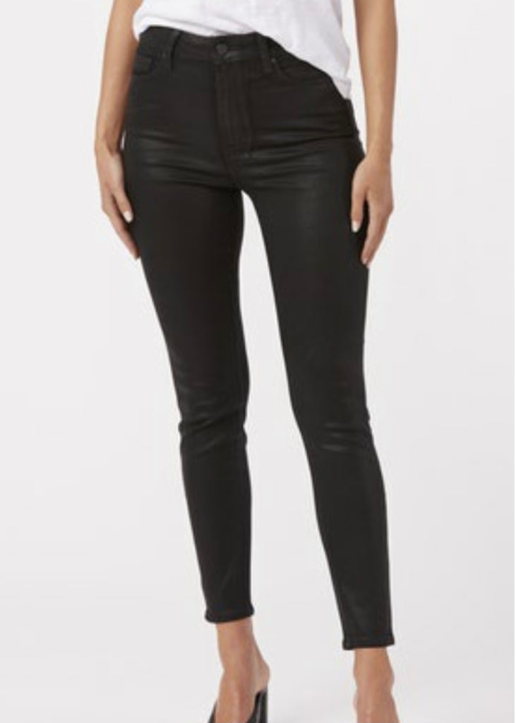 Paige Denim | Margot Ankle in Black Fog Luxe Coating