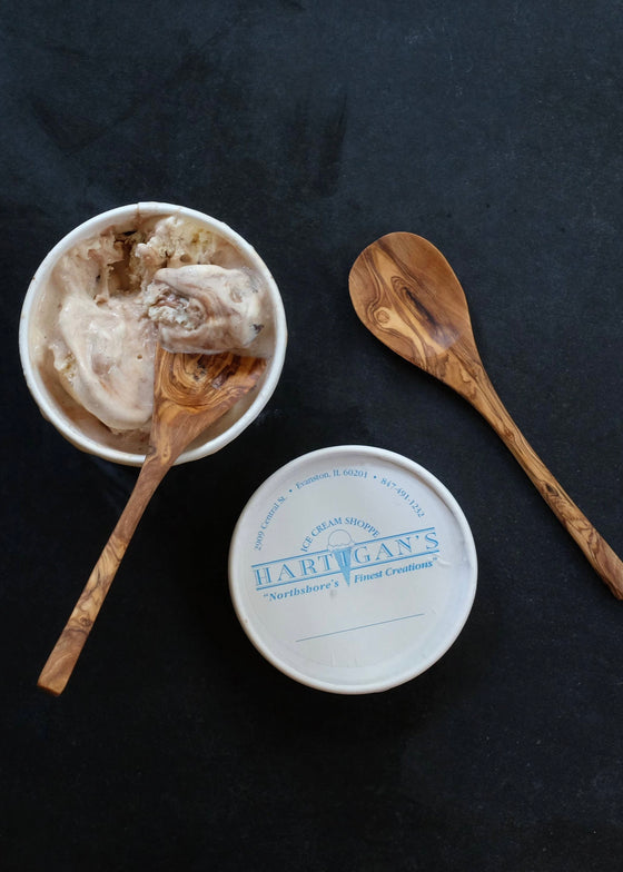 Olive Wood Ice Cream Spoon 7"