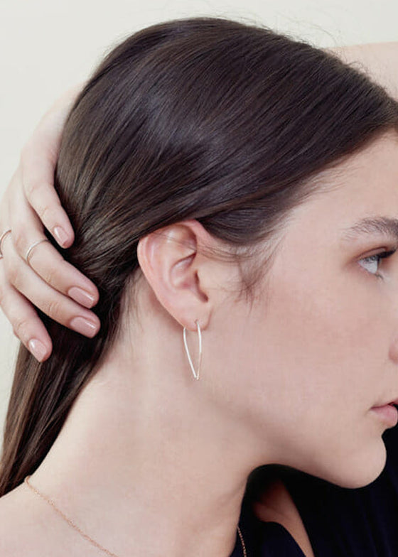 Colleen Mauer | Teardrop Pull-Through Earrings | Silver + Gold