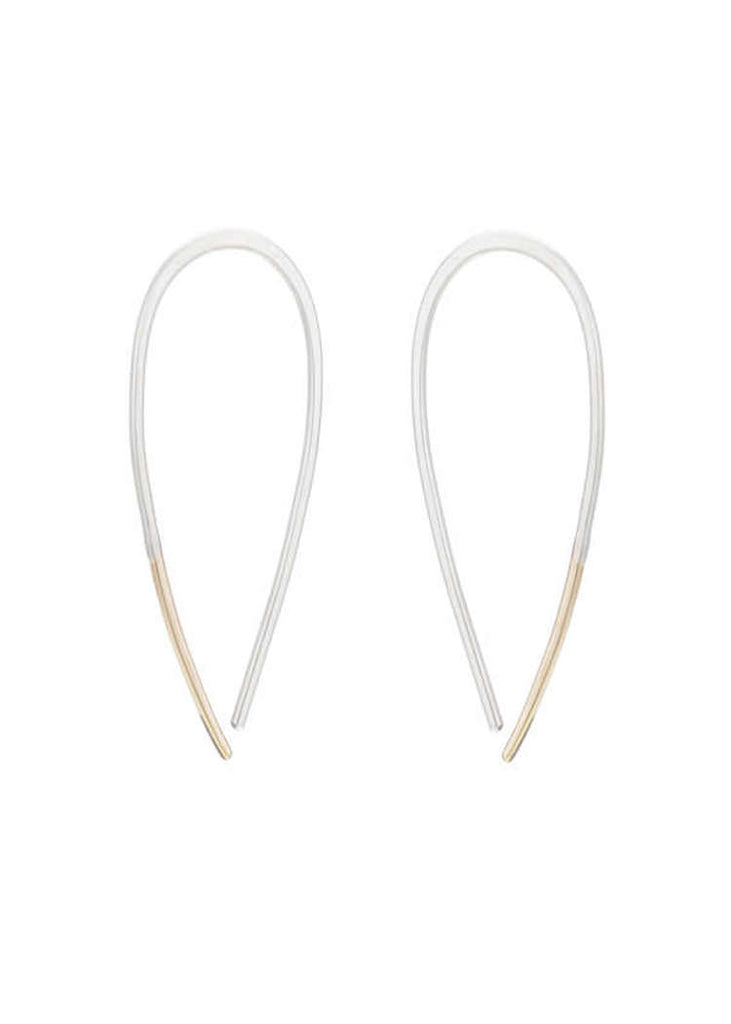 Colleen Mauer | Teardrop Pull-Through Earrings | Silver + Gold