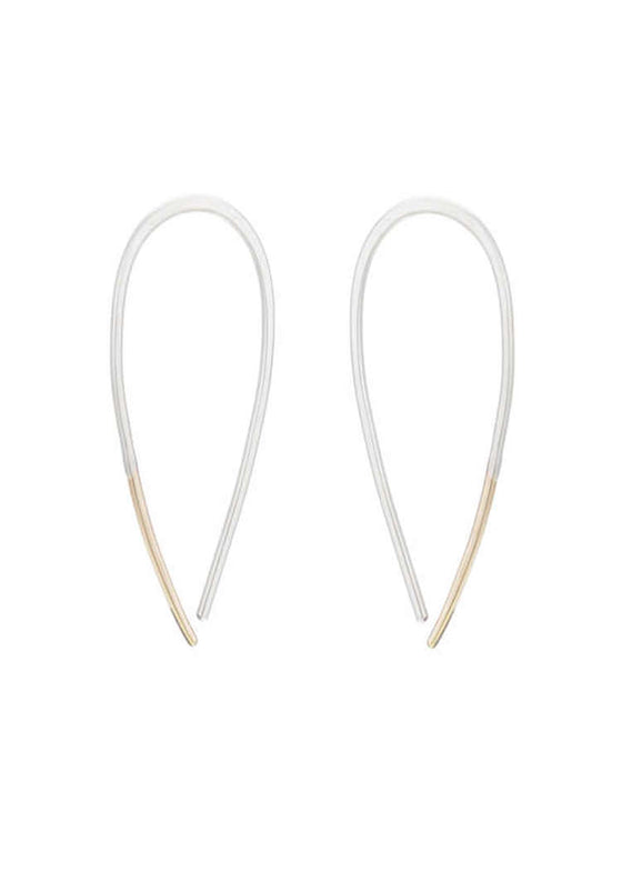 Colleen Mauer | Teardrop Pull-Through Earrings | Silver + Gold